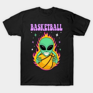 Alien basketball burning T-Shirt